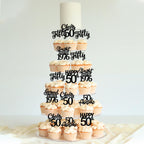 ZHUOWEISM 24Pcs Black Happy 50th Birthday Cupcake Toppers – Straight Outta 1976 | 50th Birthday Decorations