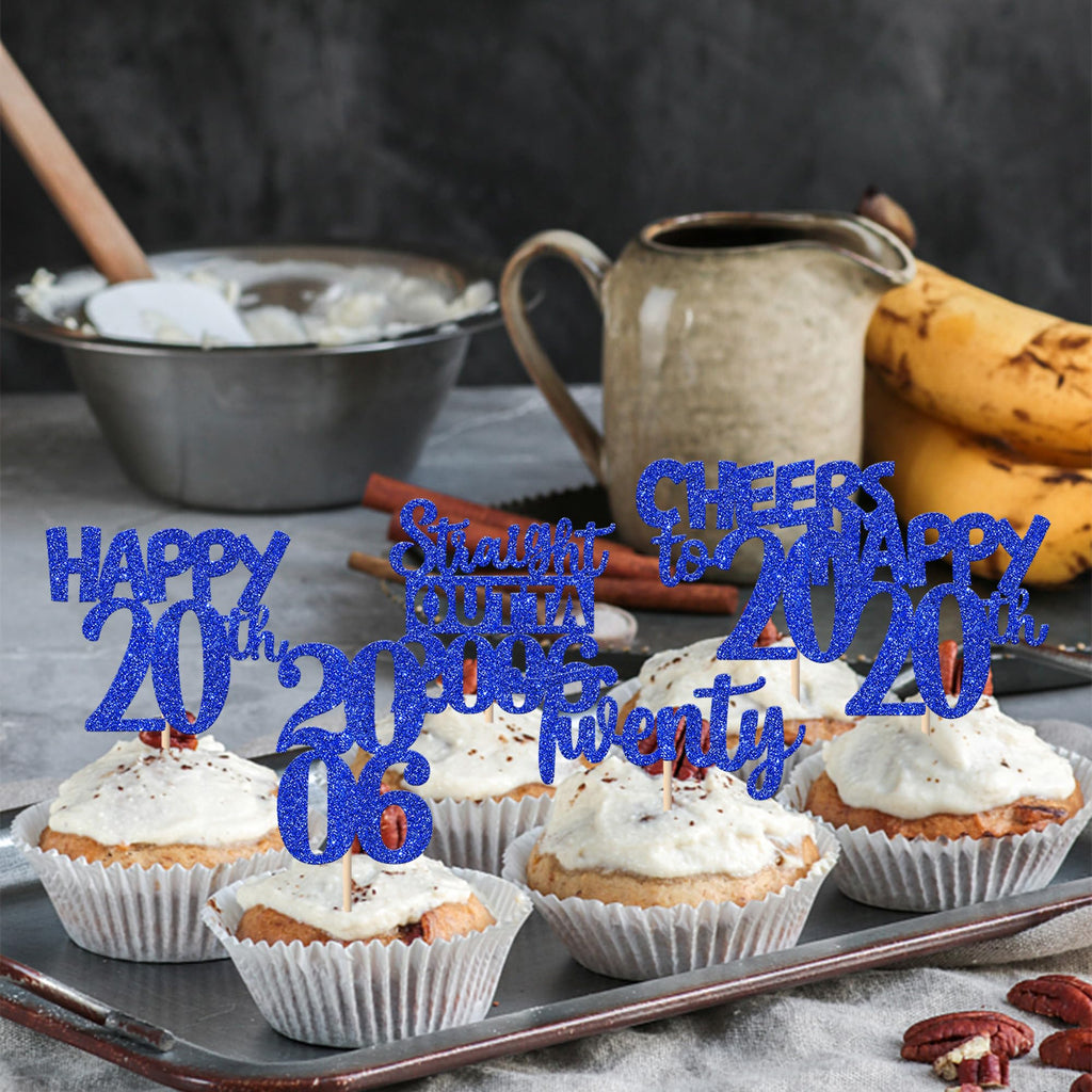 ZHUOWEISM 30pcs 20th Birthday Cupcake Toppers Glitter Blue – Straight Outta 2006