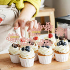 ZHUOWEISM 30 Pcs Happy Retirement Cupcake Toppers – Rose Gold & No Work Zone Adventure Begins