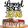 ZHUOWEISM Legend Since 1976 Cake Topper – Black Gold Glitter Fifty 50th Birthday Decoration