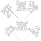 ZHUOWEISM 24Pcs Silver 21st Birthday Cupcake Toppers – Straight Outta 2005