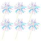 ZHUOWEISM 30 Pcs Foil Firework Cupcake Toppers – Sparkle Silver Party Picks