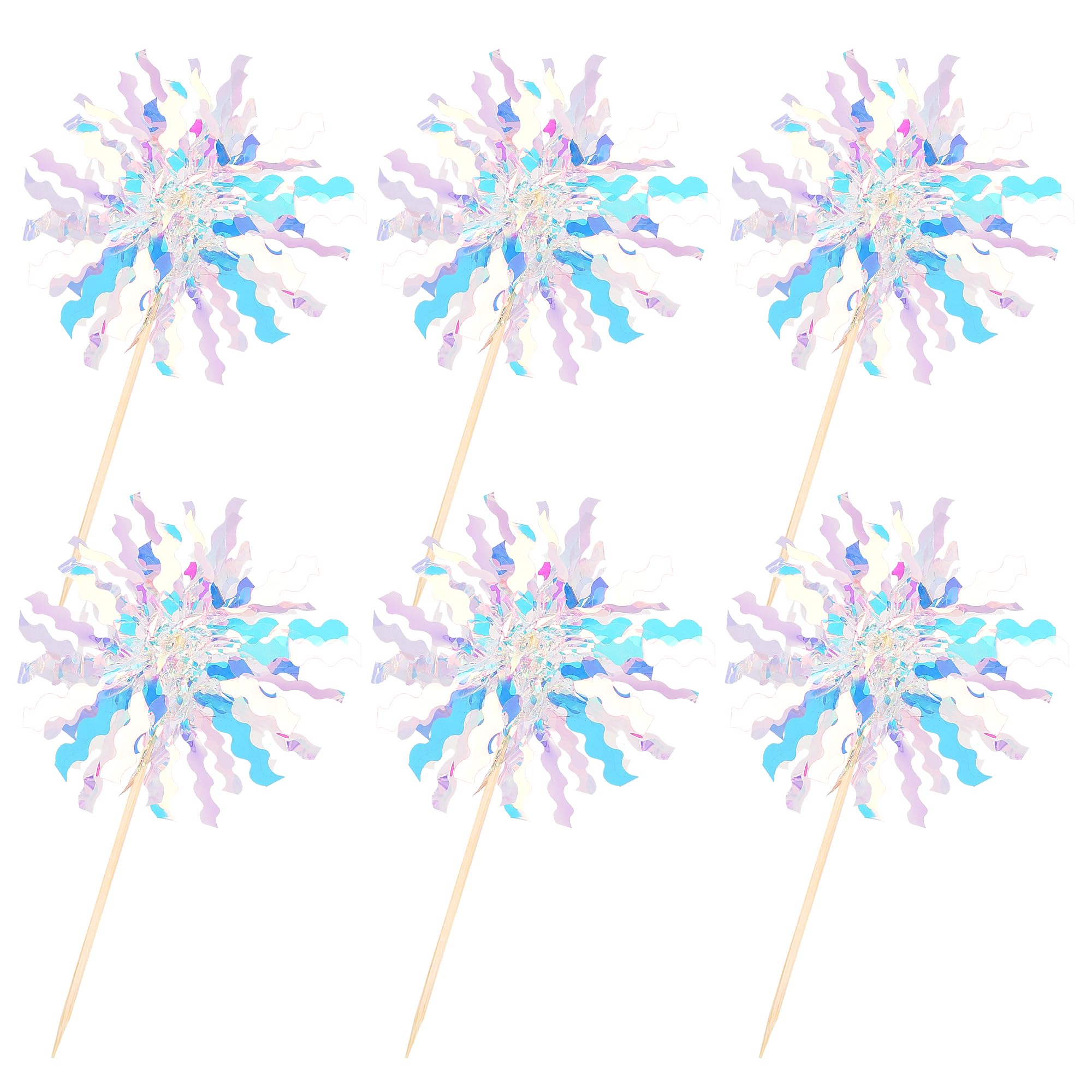 ZHUOWEISM 30 Pcs Foil Firework Cupcake Toppers – Sparkle Silver Party Picks