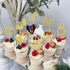 ZHUOWEISM 30 Pcs Bride to Be Cupcake Toppers Glitter Gold | I Do, Miss to Mrs, Bridal Shower & Wedding Decor