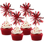 ZHUOWEISM 30 PCS Foil Firework Cupcake Toppers – Sparkle Tinsel Picks for Birthday Parties & Celebrations