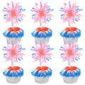 ZHUOWEISM 30 PCS Foil Firework Cupcake Toppers – Sparkle Tinsel Picks for Birthday Parties, Baby Showers, Weddings – Orange
