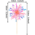 ZHUOWEISM 30 PCS Foil Firework Cupcake Toppers – Sparkle Tinsel Picks for Birthday Parties, Baby Showers, Weddings – Orange