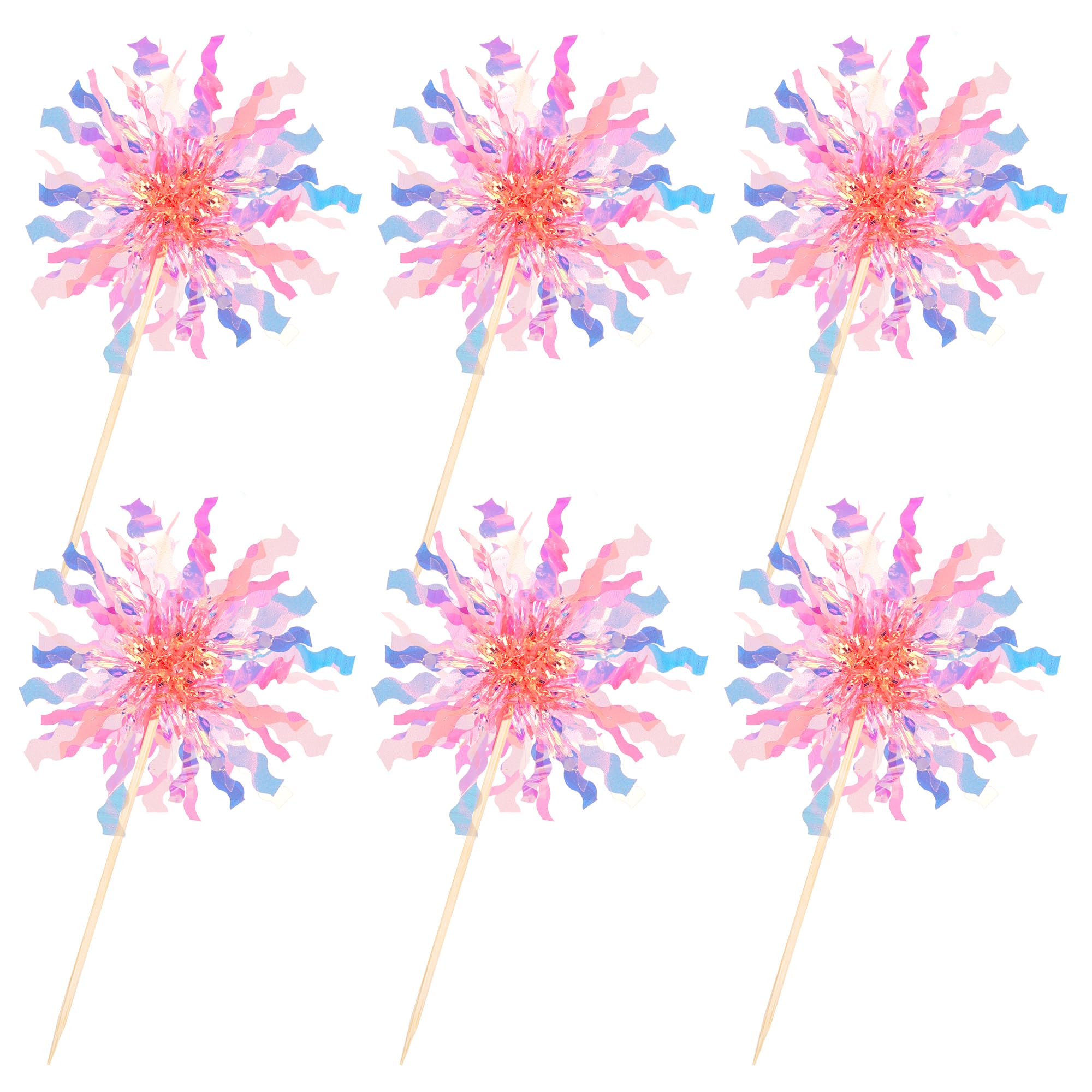 ZHUOWEISM 30 PCS Foil Firework Cupcake Toppers – Sparkle Tinsel Picks for Birthday Parties, Baby Showers, Weddings – Orange