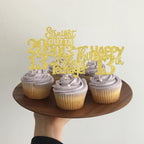 ZHUOWEISM 30Pcs Happy 13th Birthday Cupcake Toppers - Gold Glitter Straight Outta 2013
