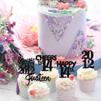 ZHUOWEISM 30pcs Black Glitter Cupcake Toppers – Straight Outta 2012 for 14th Birthday & Anniversary