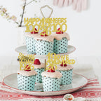 ZHUOWEISM 30PCS Happy 100th Birthday Cupcake Toppers | Gold Glitter, 1926 Theme