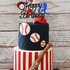 ZHUOWEISM Baseball Birthday Cake Topper Glitter - 6x8 in, Pre-assembled Sports Theme Decor