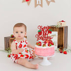 ZHUOWEISM Berry 1st Birthday Cake Topper – Glitter, Strawberry Fruit Theme