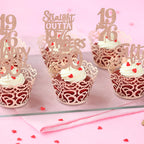 ZHUOWEISM 30Pcs 50th Birthday Cupcake Toppers – Glitter Straight Outta 1976, Rose Gold