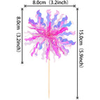ZHUOWEISM 30 PCS Foil Firework Cupcake Toppers – Rose Red Party Decorations