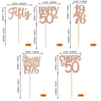 ZHUOWEISM 30Pcs 50th Birthday Cupcake Toppers – Glitter Straight Outta 1976, Rose Gold