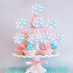 ZHUOWEISM 30 Pcs Foil Firework Cupcake Toppers – Sparkle Silver Party Picks