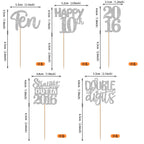 ZHUOWEISM 30Pcs Glitter Cupcake Toppers – Straight Outta 2016, 10th Birthday & Anniversary Picks, Silver