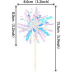 ZHUOWEISM 30 Pcs Foil Firework Cupcake Toppers – Sparkle Silver Party Picks