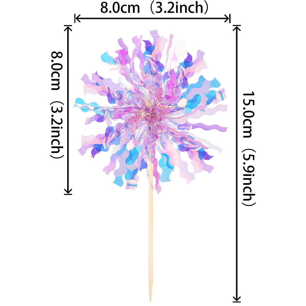ZHUOWEISM 30 PCS Foil Firework Cupcake Toppers – Sparkling Birthday Party Picks
