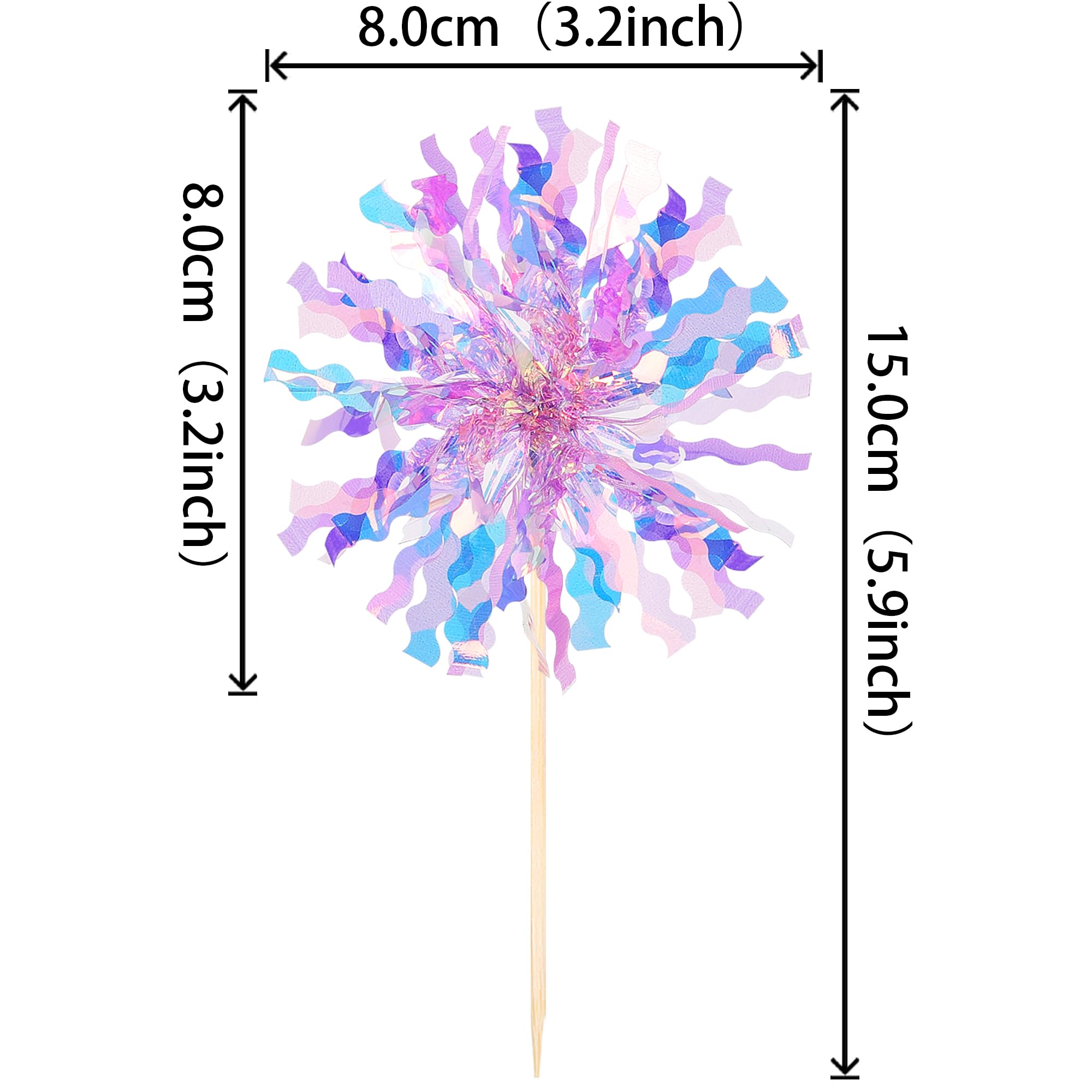 ZHUOWEISM 30 PCS Foil Firework Cupcake Toppers – Sparkling Birthday Party Picks
