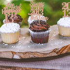 ZHUOWEISM 30Pcs 13th Birthday Cupcake Toppers – Glitter Rose Gold, Straight Outta 2013
