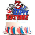 ZHUOWEISM 3rd Birthday Glitter Spider Web Cake Topper – Pre-assembled, 6.5x9 in