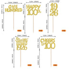 ZHUOWEISM 30PCS Happy 100th Birthday Cupcake Toppers | Gold Glitter, 1926 Theme