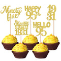 ZHUOWEISM 30PCS Straight Outta 1930 Cupcake Toppers - Gold Glitter for 95th Birthday Party