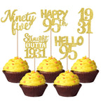 ZHUOWEISM 30PCS Straight Outta 1930 Cupcake Toppers - Gold Glitter for 95th Birthday Party