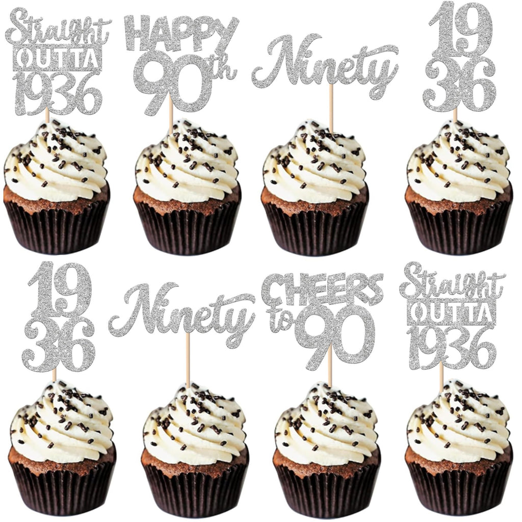 ZHUOWEISM 30Pcs 95th Birthday Cupcake Toppers Glitter — Straight Outta 1931