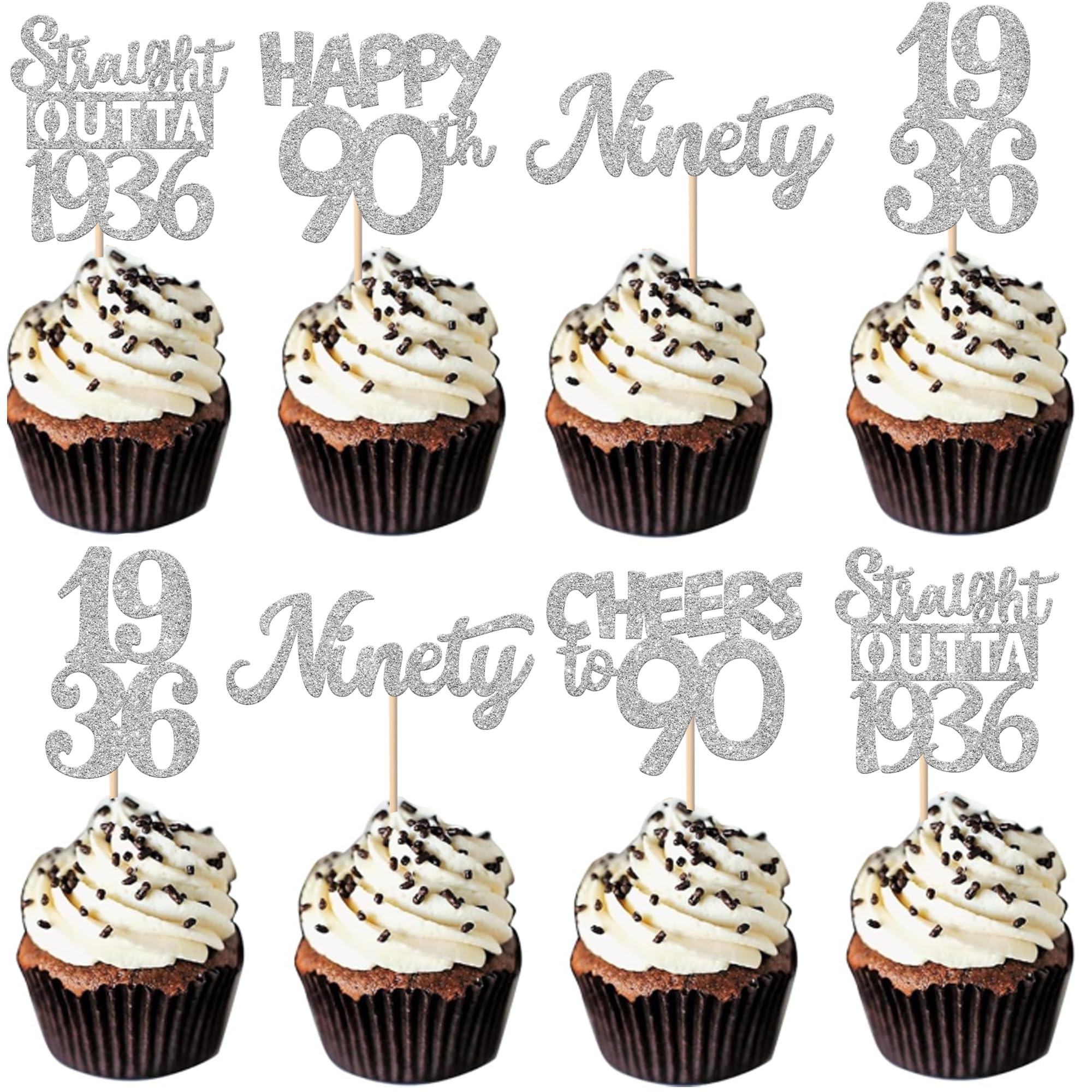ZHUOWEISM 30Pcs 95th Birthday Cupcake Toppers Glitter — Straight Outta 1931