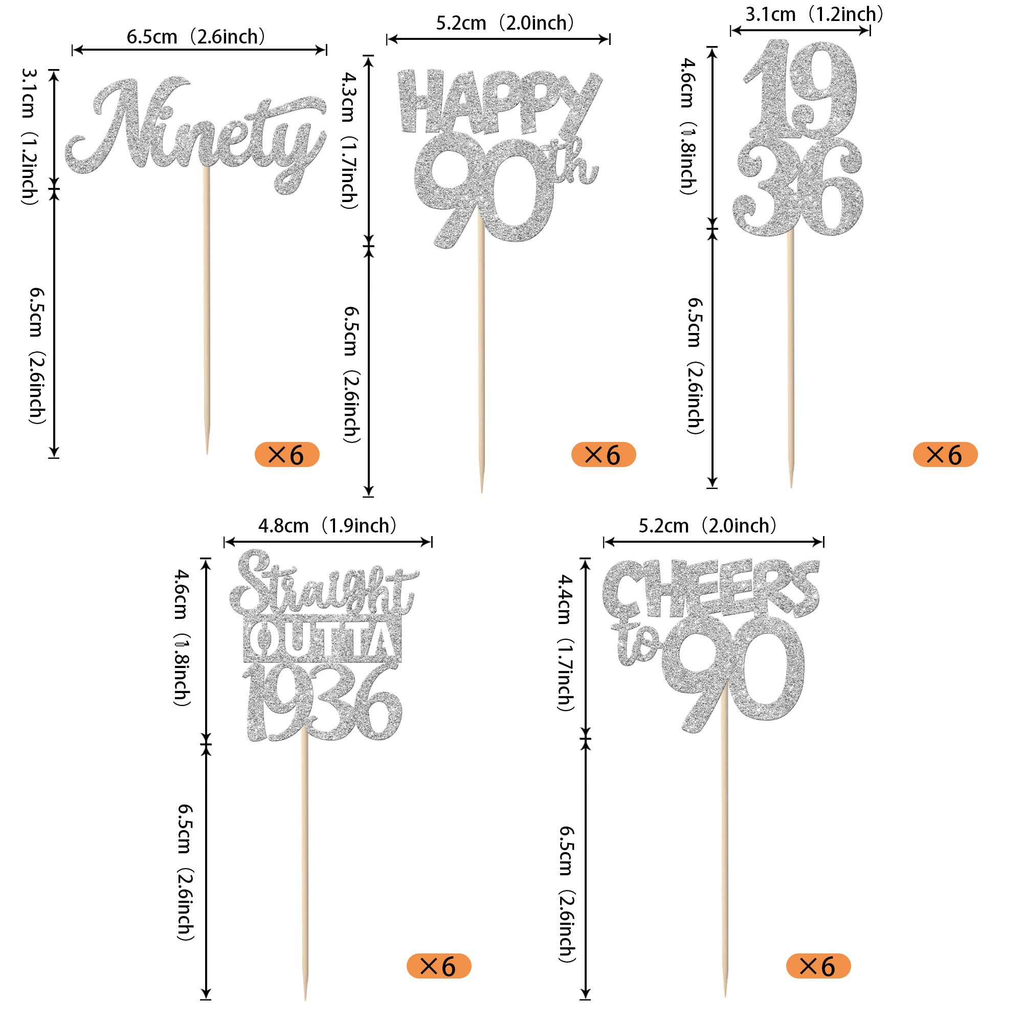ZHUOWEISM 30Pcs 95th Birthday Cupcake Toppers Glitter — Straight Outta 1931