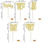 ZHUOWEISM 30Pcs Happy 80th Birthday Cupcake Toppers – Gold Glitter Eighty Straight Outta 1946