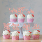 ZHUOWEISM 24Pcs Happy 80th Birthday Cupcake Toppers – Straight Outta 1946 (Rose Gold Glitter)