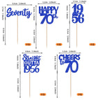 ZHUOWEISM 30 PCS 70th Birthday Cupcake Toppers Glitter – Straight Outta 1956 – Blue
