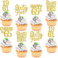 ZHUOWEISM 30Pcs Straight Outta 1961 Cupcake Toppers – Gold Glitter 65th Birthday Picks