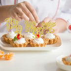ZHUOWEISM 30Pcs Straight Outta 1971 Cupcake Toppers | Gold Glitter 55th Birthday Party Decorations