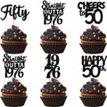 ZHUOWEISM 30Pcs Black 50th Birthday Cupcake Toppers – Glitter Straight Outta 1976