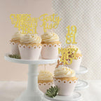 ZHUOWEISM 30PCS Straight Outta 1981 Cupcake Toppers – Gold Glitter 45th Birthday
