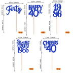 ZHUOWEISM 30Pcs 40th Birthday Cupcake Toppers Glitter – Straight Outta 1985 (Blue)