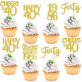ZHUOWEISM 30PCS Straight Outta 1986 Gold Glitter Cupcake Toppers – 40th Birthday Party Decorations