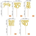 ZHUOWEISM 30PCS Straight Outta 1986 Gold Glitter Cupcake Toppers – 40th Birthday Party Decorations