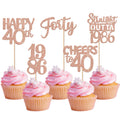 ZHUOWEISM 30Pcs Glitter 40th Birthday Cupcake Toppers — Straight Outta 1986, Rose Gold