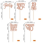 ZHUOWEISM 30Pcs Glitter 40th Birthday Cupcake Toppers — Straight Outta 1986, Rose Gold