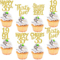 ZHUOWEISM 30PCS Straight Outta 1991 Cupcake Toppers – Gold Glitter for 35th Birthday