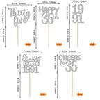 ZHUOWEISM 30 Pcs 35th Birthday Cupcake Toppers Glitter – Straight Outta 1991 Party Picks (Silver)