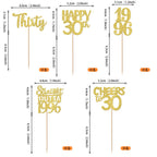 ZHUOWEISM 30PCS Straight Outta 1996 Cupcake Toppers - Gold Glitter 30th Birthday Picks