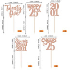 ZHUOWEISM 30Pcs Rose Gold 25th Birthday Cupcake Toppers Glitter – Straight Outta 2001
