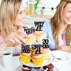 ZHUOWEISM 30Pcs Black 21st Birthday Cupcake Toppers Glitter – Straight Outta 2004 Party Picks